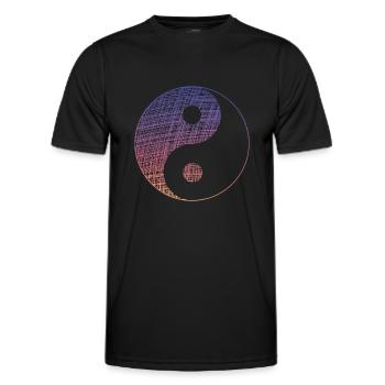 Yin Yang Vintage - Männer Funktions-T-Shirt - Schwarz - Vorne - AI Model Male 178 dark (178cm)
