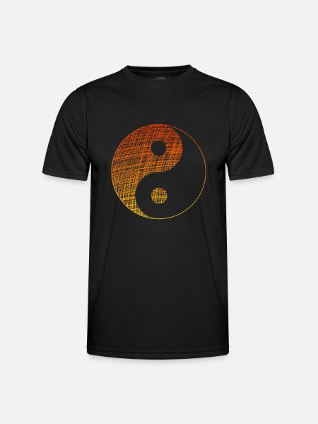 Ying Yang - Männer Funktions-T-Shirt - Schwarz