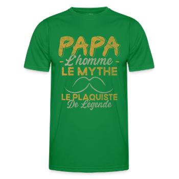 Papa Le Plaquiste De Légende Cadeau Humour - T-shirt sport Homme - vert - Devant - AI Model Male 178 dark (178cm)