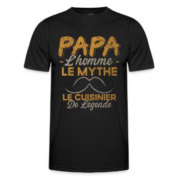 Papa Le Cuisinier De Légende Cadeau Cuisine Humour - T-shirt sport Homme - noir - Devant - AI Model Male 178 dark (178cm)