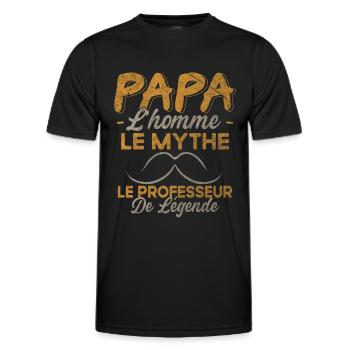 Papa Le Prof De Légende Cadeau Humour - T-shirt sport Homme - noir - Devant - AI Model Male 178 dark (178cm)