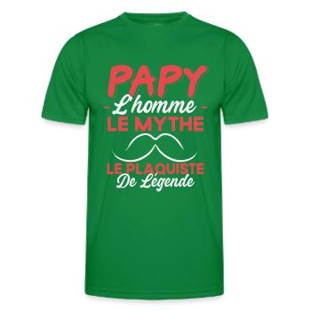 Papy Le Plaquiste De Légende Cadeau Humour - T-shirt sport Homme - vert - Devant - AI Model Male 178 dark (178cm)
