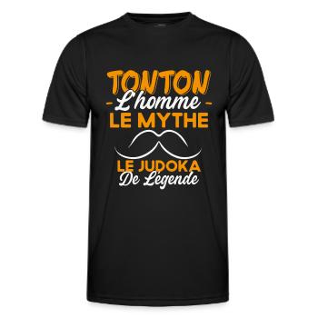 Tonton Le Judoka De Légende Cadeau Judo Humour - T-shirt sport Homme - noir - Devant - AI Model Male 178 dark (178cm)