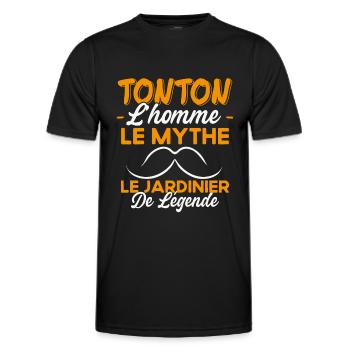 Tonton Le Jardinier De Légende Cadeau Jardinage - T-shirt sport Homme - noir - Devant - AI Model Male 178 dark (178cm)