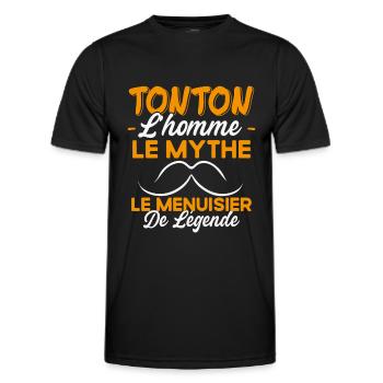 Tonton Le Menuisier De Légende Cadeau Humour - T-shirt sport Homme - noir - Devant - AI Model Male 178 dark (178cm)
