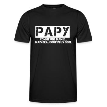Papy Comme Une Mamie Mais Plus Cool Cadeau - T-shirt sport Homme - noir - Devant - AI Model Male 178 dark (178cm)