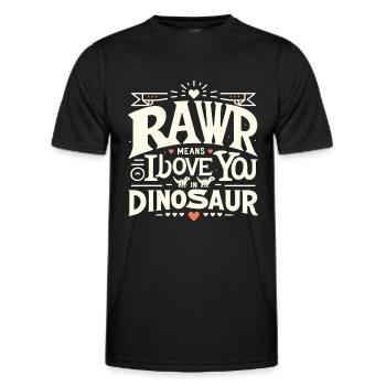 Dinosaure Humour Saint Valentin Phrases Drôles - T-shirt sport Homme - noir - Devant - AI Model Male 178 dark (178cm)