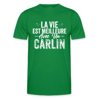 La Vie Est Meilleure Avec Un Carlin - T-shirt sport Homme - vert - Devant - AI Model Male 178 dark (178cm)