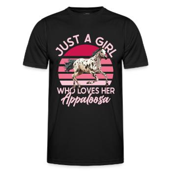 Nur ein Mädchen, das ihren Appaloosa-Reiter liebt - Männer Funktions-T-Shirt - Schwarz - Vorne - AI Model Male 178 dark (178cm)
