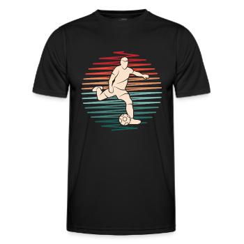 Fußball Spieler Fußballspieler Vintage Fußballer - Männer Funktions-T-Shirt - Schwarz - Vorne - AI Model Male 178 dark (178cm)