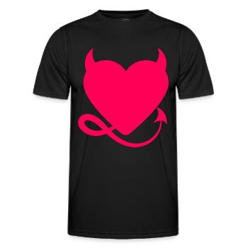 Le diable de cœur - T-shirt sport Homme - noir - Devant - AI Model Male 178 dark (178cm)