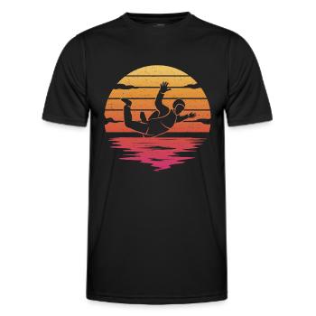 Skydiver Skydiver Skydiving Parachute - Men's Functional T-Shirt - black - Front - AI Model Male 178 dark (178cm)