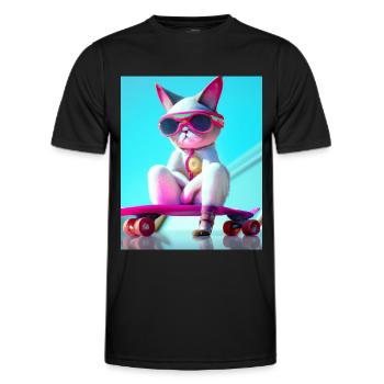 Chats de skateboard cool - T-shirt sport Homme - noir - Devant - AI Model Male 178 dark (178cm)