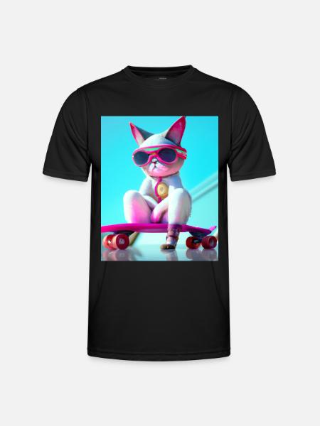Cool Skateboard Cats - Men's Functional T-Shirt - black