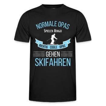 Opa Skifahren Skifahrer Alter Mann Geschenk - Männer Funktions-T-Shirt - Schwarz - Vorne - AI Model Male 178 dark (178cm)