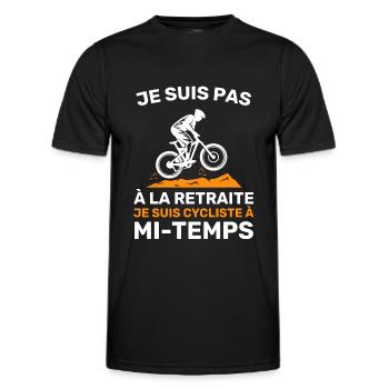 Cycliste à mi-temps Cadeau Humour De Retraite - T-shirt sport Homme - noir - Devant - AI Model Male 178 dark (178cm)