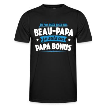 Je Ne Suis Pas Un Beau-papa Je Suis Un Papa Bonus - T-shirt sport Homme - noir - Devant - AI Model Male 178 dark (178cm)