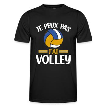 Je Peux Pas J'ai Volley - T-shirt sport Homme - noir - Devant - AI Model Male 178 dark (178cm)