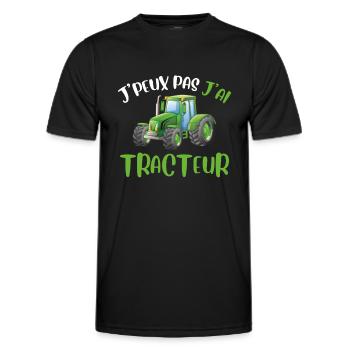 Je Peux Pas J'ai Tracteur - T-shirt sport Homme - noir - Devant - AI Model Male 178 dark (178cm)
