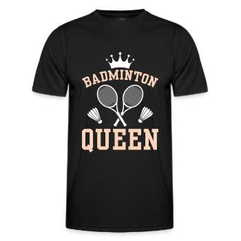 Badminton Queen - The Queen Of Badminton - Men's Functional T-Shirt - black - Front - AI Model Male 178 dark (178cm)