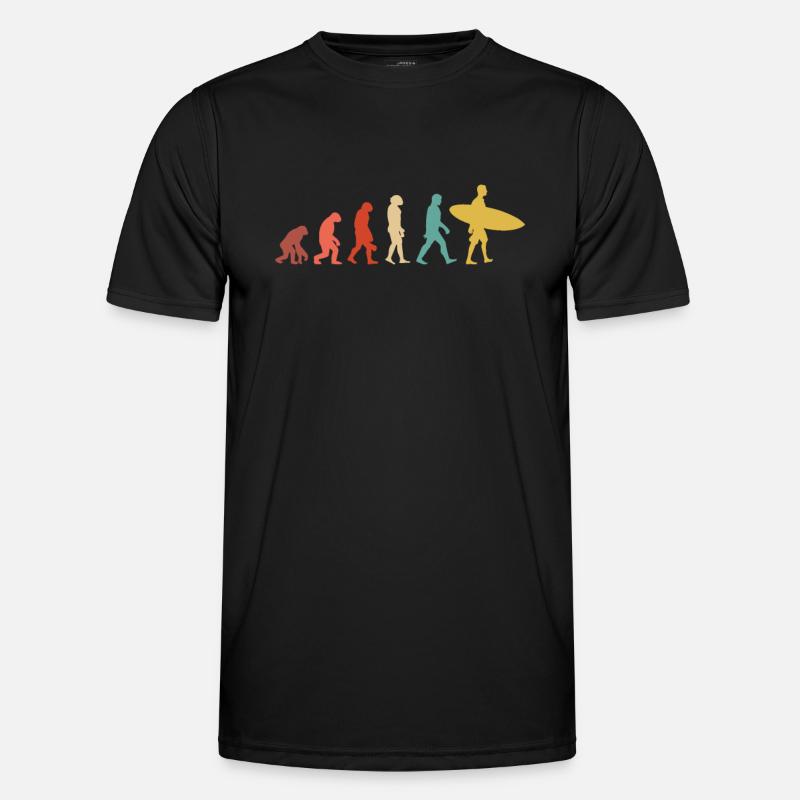 Evolution of surfing - Men's Functional T-Shirt - black