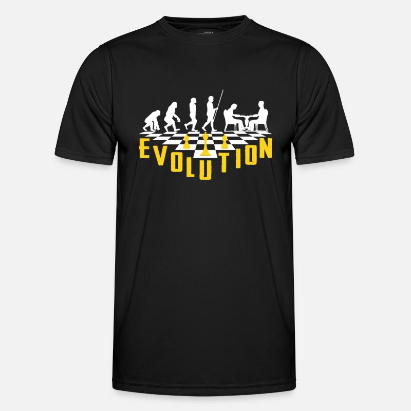 Die Evolution des Schachs - Männer Funktions-T-Shirt - Schwarz