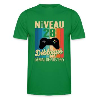 28 Ans 1995 Anniversaire Cadeau Citation Gamer - T-shirt sport Homme - vert - Devant - AI Model Male 178 dark (178cm)