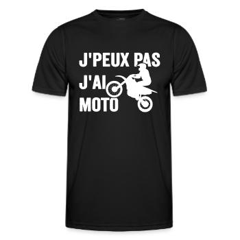 Je Peux Pas J'ai Moto Humour Cadeau Anniversaire - T-shirt sport Homme - noir - Devant - AI Model Male 178 dark (178cm)