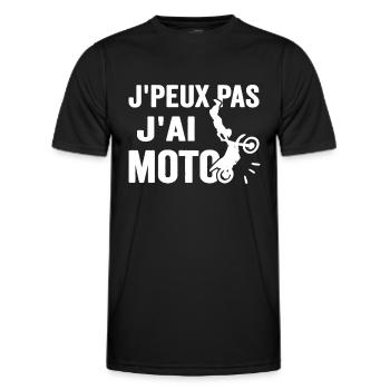 Je Peux Pas J'ai Moto Humour Cadeau Anniversaire - T-shirt sport Homme - noir - Devant - AI Model Male 178 dark (178cm)