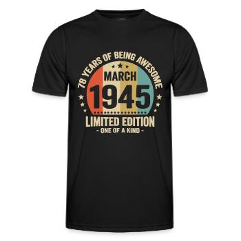 Anniversaire Vintage Idée Cadeau Mars 78 - T-shirt sport Homme - noir - Devant - AI Model Male 178 dark (178cm)