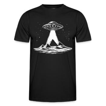 Pyramides égyptiennes OVNI - T-shirt sport Homme - noir - Devant - AI Model Male 178 dark (178cm)