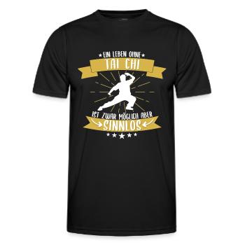 Taichi Taiji Tai Chi Kampfsport Sport Spruch Kampf - Männer Funktions-T-Shirt - Schwarz - Vorne - AI Model Male 178 dark (178cm)
