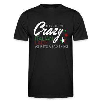 Sie nennen mich verrückte italienische Dame lustige italienische - Männer Funktions-T-Shirt - Schwarz - Vorne - AI Model Male 178 dark (178cm)