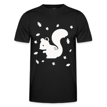 Eichhörnchen - Streifenhörnchen - Waldtier - Natur - Männer Funktions-T-Shirt - Schwarz - Vorne - AI Model Male 178 dark (178cm)
