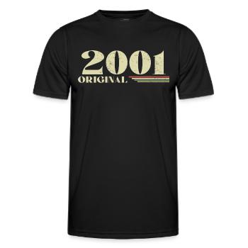 Original 2001 Vintage 2001 anniversaire 2001 rétro - T-shirt sport Homme - noir - Devant - AI Model Male 178 dark (178cm)