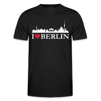 I love Berlin - Men's Functional T-Shirt - black - Front - AI Model Male 178 dark (178cm)