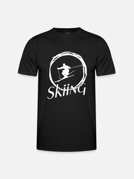 skiing - Männer Funktions-T-Shirt - Schwarz