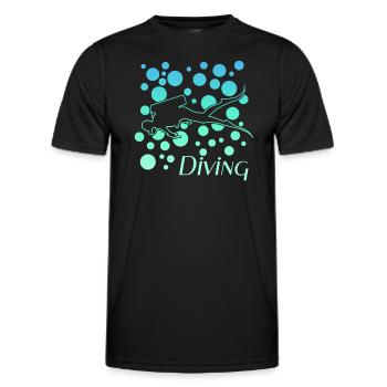 diving tauchen - Männer Funktions-T-Shirt - Schwarz - Vorne - AI Model Male 178 dark (178cm)