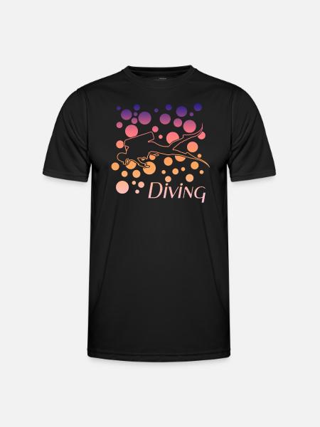 diving - Männer Funktions-T-Shirt - Schwarz