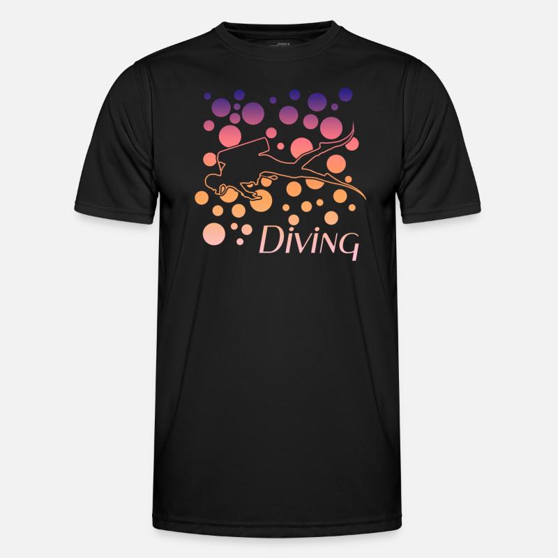 diving - Männer Funktions-T-Shirt - Schwarz