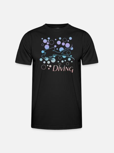 Diving - Männer Funktions-T-Shirt - Schwarz