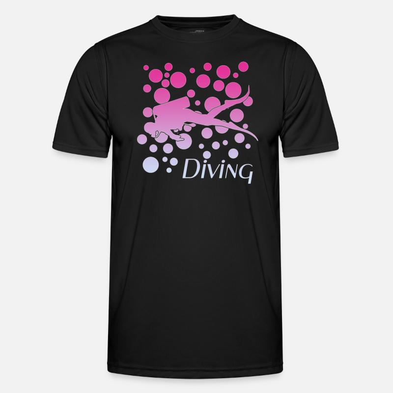 Diving - Männer Funktions-T-Shirt - Schwarz