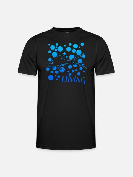 diving - Männer Funktions-T-Shirt - Schwarz