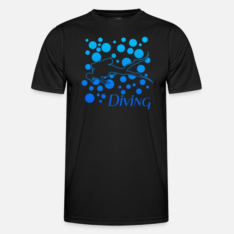 diving - Männer Funktions-T-Shirt - Schwarz