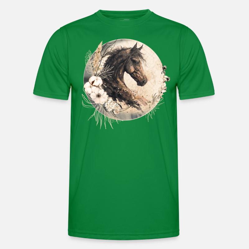 Pferd Boho Männer Funktions-T-Shirt