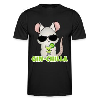 Gin- Chinchilla Gin - Männer Funktions-T-Shirt - Schwarz - Vorne - AI Model Male 178 dark (178cm)