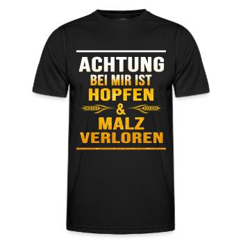 Bier Bierologe Trinkspruch Biergarten Frühschoppen - Männer Funktions-T-Shirt - Schwarz - Vorne - AI Model Male 178 dark (178cm)