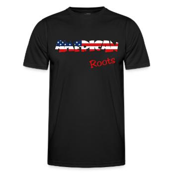 America Roots - Männer Funktions-T-Shirt - Schwarz - Vorne - AI Model Male 178 dark (178cm)