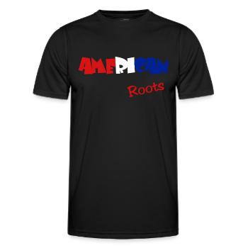 America Roots America - Männer Funktions-T-Shirt - Schwarz - Vorne - AI Model Male 178 dark (178cm)