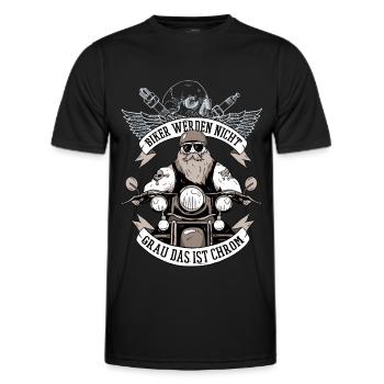 Biker werden nicht grau Motorrad Geschenk Senior - Männer Funktions-T-Shirt - Schwarz - Vorne - AI Model Male 178 dark (178cm)